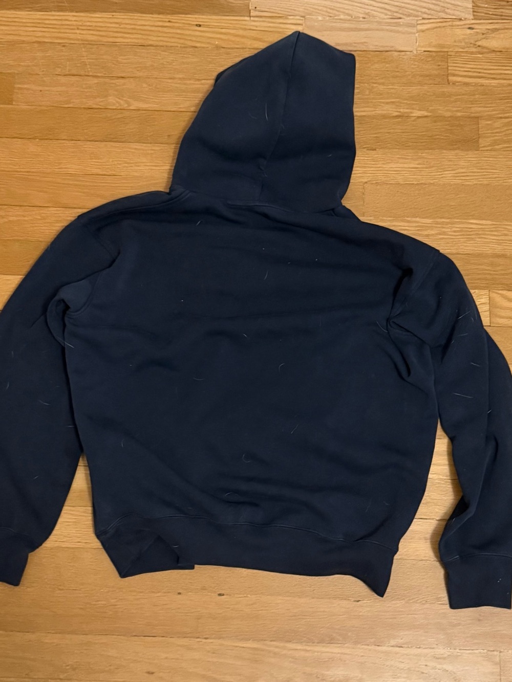 Uniqlo Men's Navy Hooded Sweatshirt - Pullover Fleece Hoodie